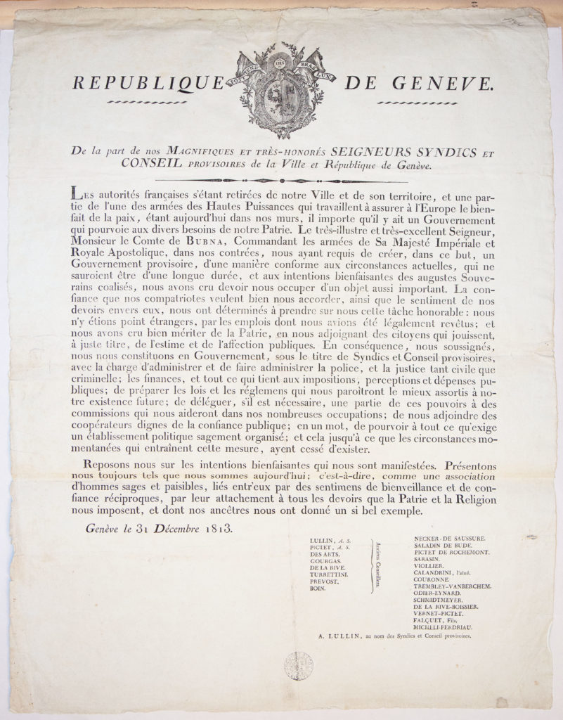 Proclamation de la Restauration 1813